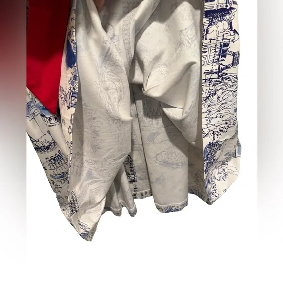 Chetta B EUC Size 6 Blue & White Paris Themed Sleeveless Retro Mini Dress (0676) - Picture 9 of 13